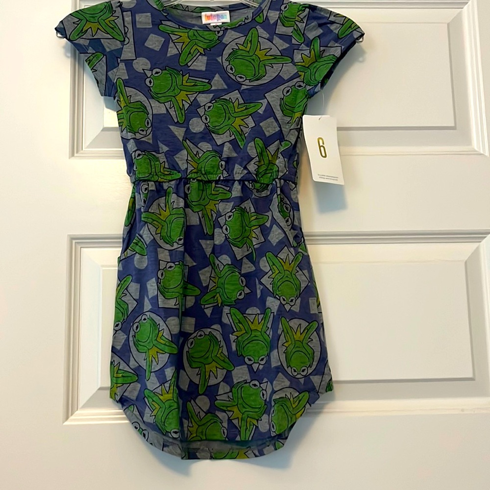 Disney LuLaRoe Mae Dress Size 6 NWT Kermit